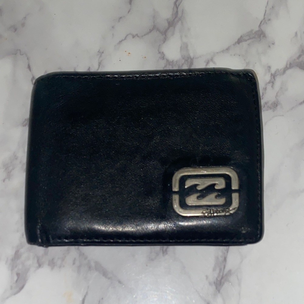 Billabong Black Genuine Leather Card Holder Wallet